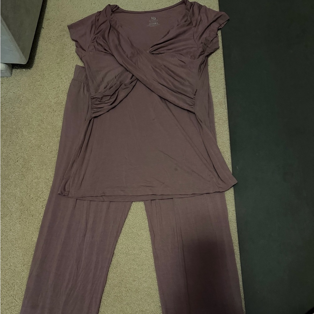 Kindred Bravely Maternity & Nursing Pajama Set | Dusty Mauve